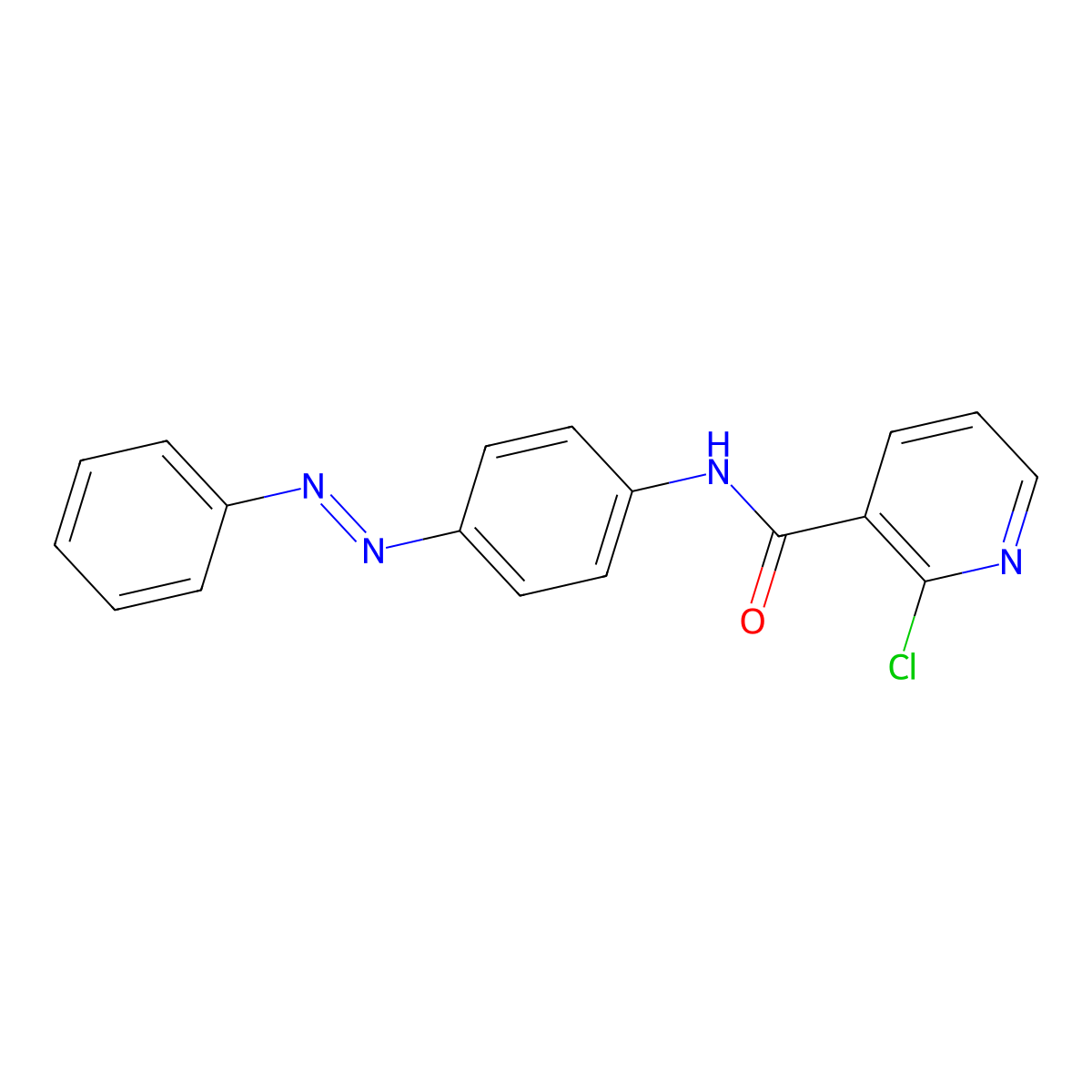 2-chloro-N-{4-[(E)-phenyldiazenyl]phenyl}pyridine-3-carboxamide molecular structure, CAS 328269-98-3