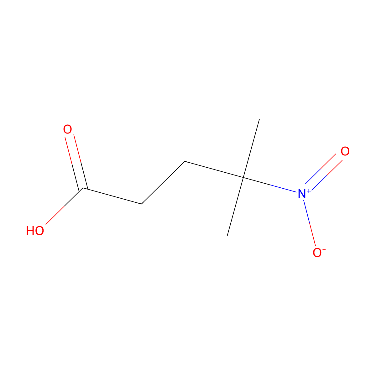 4-Methyl-4-nitropentanoic acid molecular structure, CAS 32827-16-0