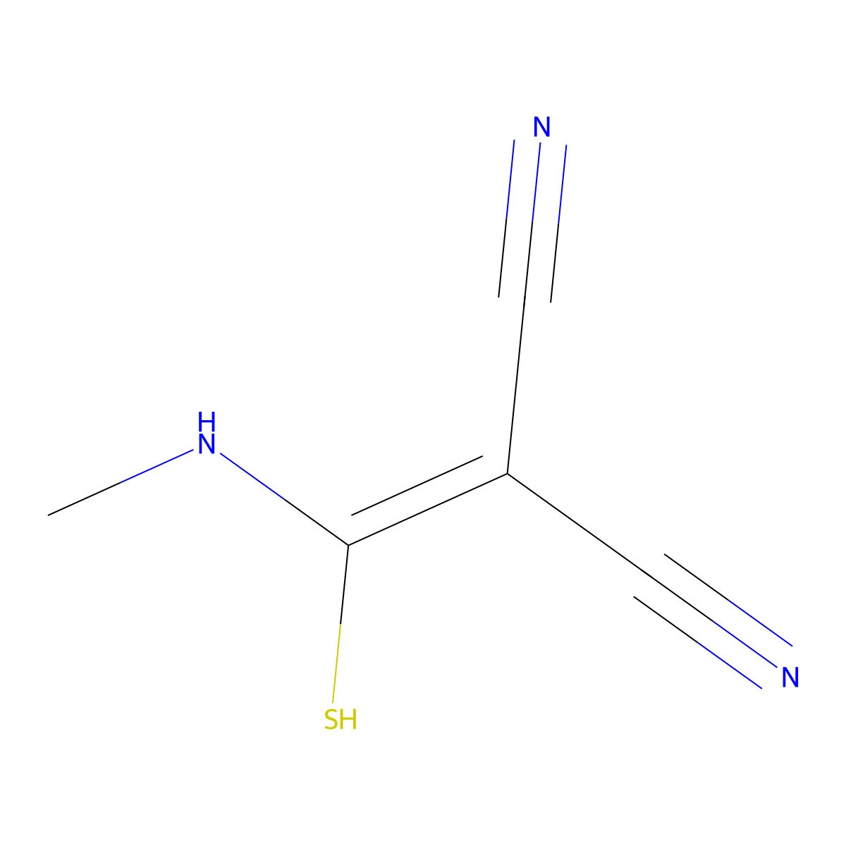 2-[(Methylamino)(sulfanyl)methylidene]propanedinitrile molecular structure, CAS 32827-61-5
