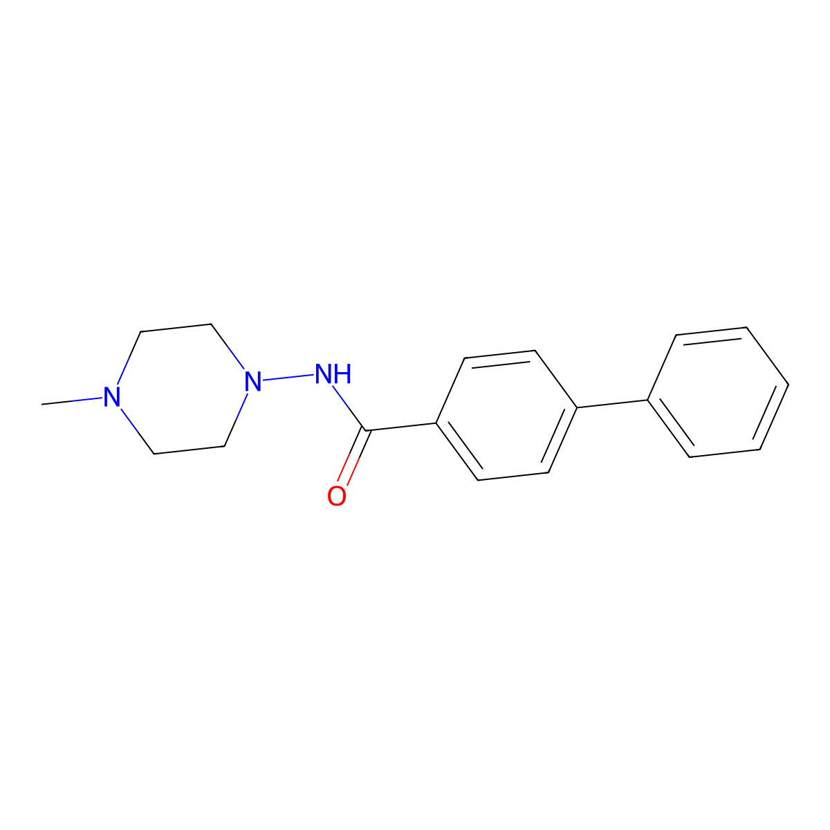 N-(4-methyl-1-piperazinyl)[1,1'-biphenyl]-4-carboxamide molecular structure, CAS 328270-00-4