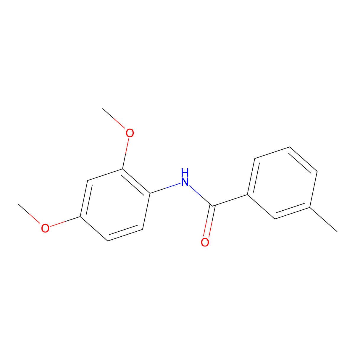 N-(2,4-dimethoxyphenyl)-3-methylbenzamide molecular structure, CAS 328270-05-9