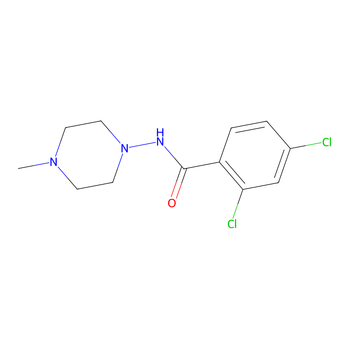 2,4-dichloro-N-(4-methylpiperazin-1-yl)benzamide molecular structure, CAS 328270-73-1