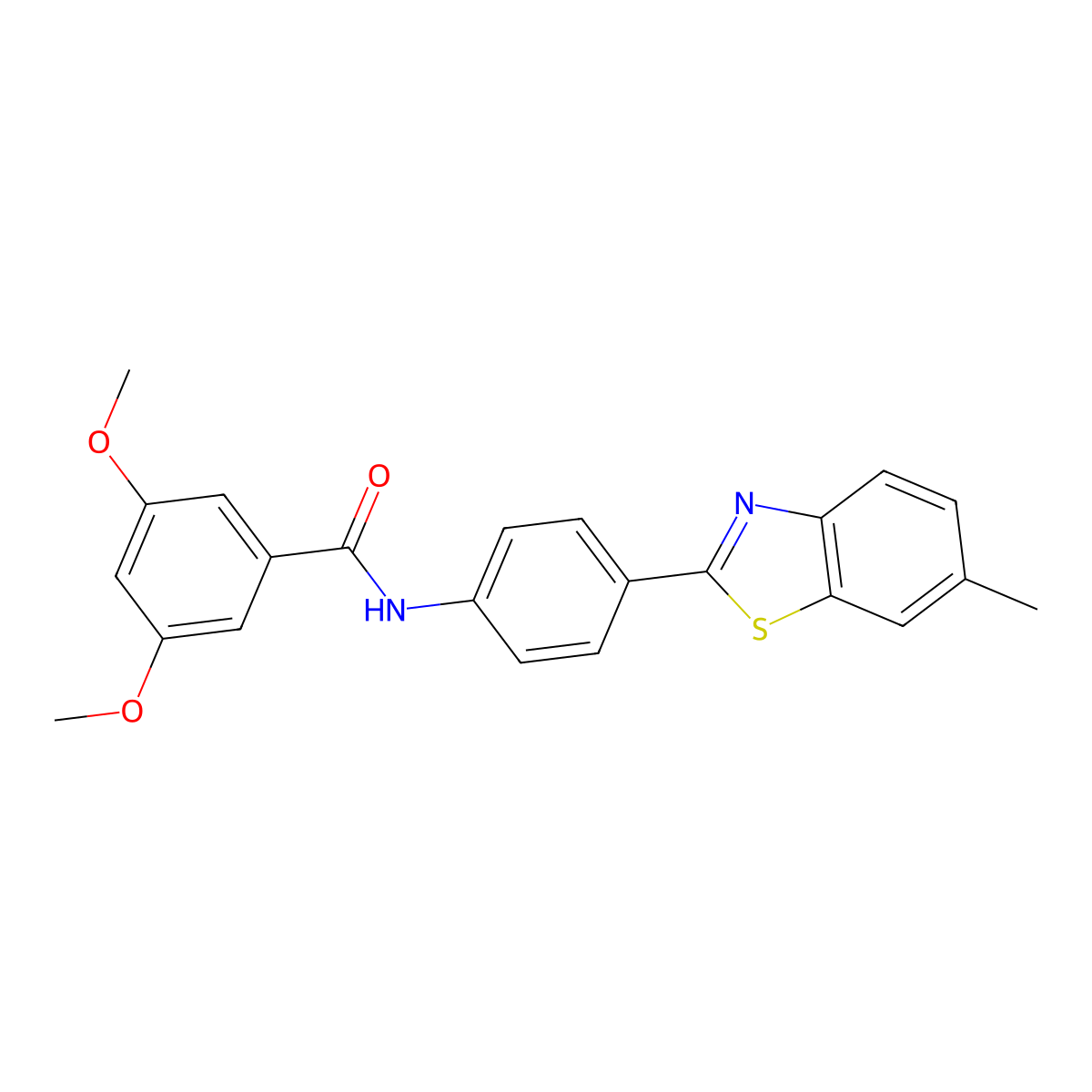 3,5-dimethoxy-N-[4-(6-methyl-1,3-benzothiazol-2-yl)phenyl]benzamide molecular structure, CAS 328271-18-7