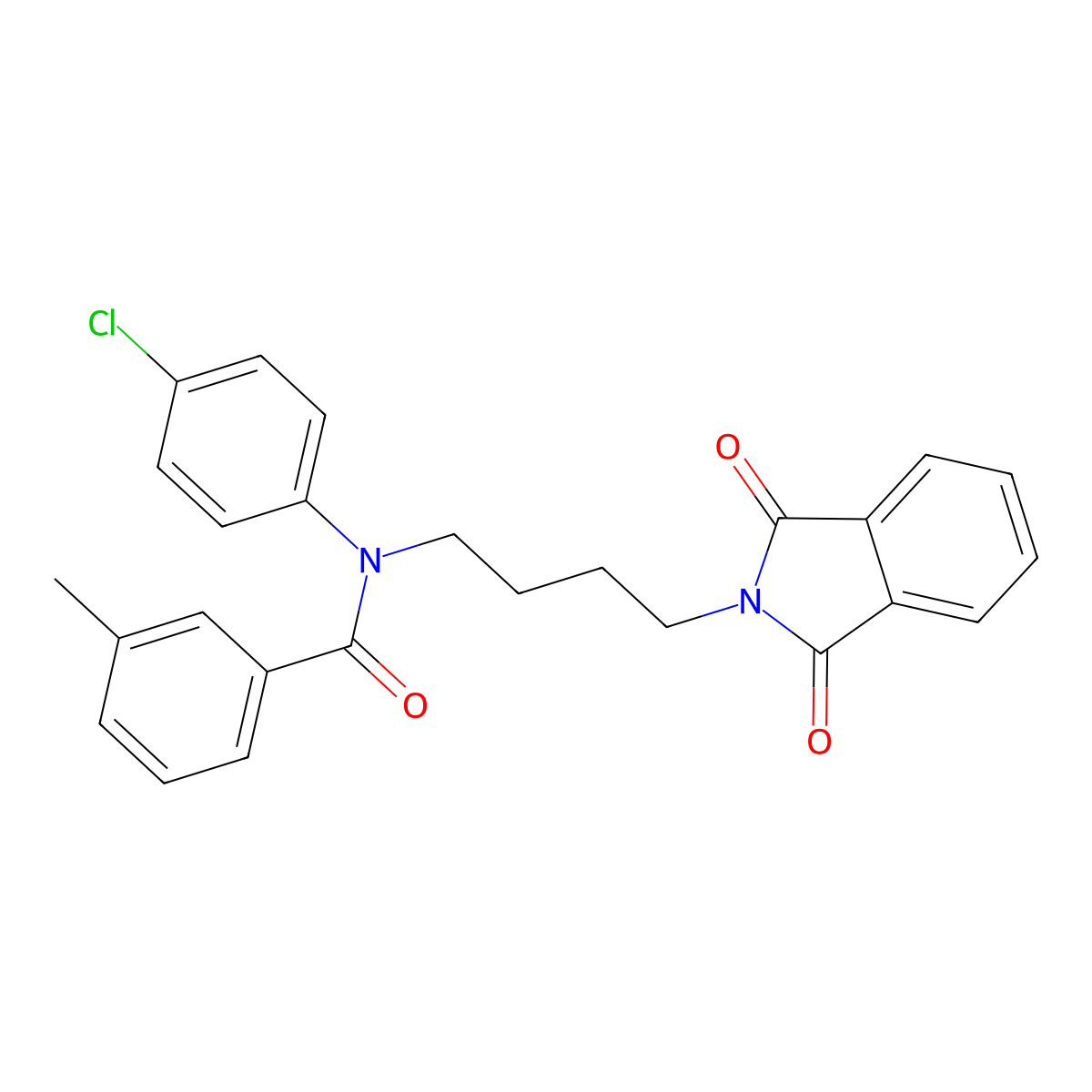 N-(4-chlorophenyl)-N-(4-(1,3-dioxoisoindolin-2-yl)butyl)-3-methylbenzamide molecular structure, CAS 328271-22-3