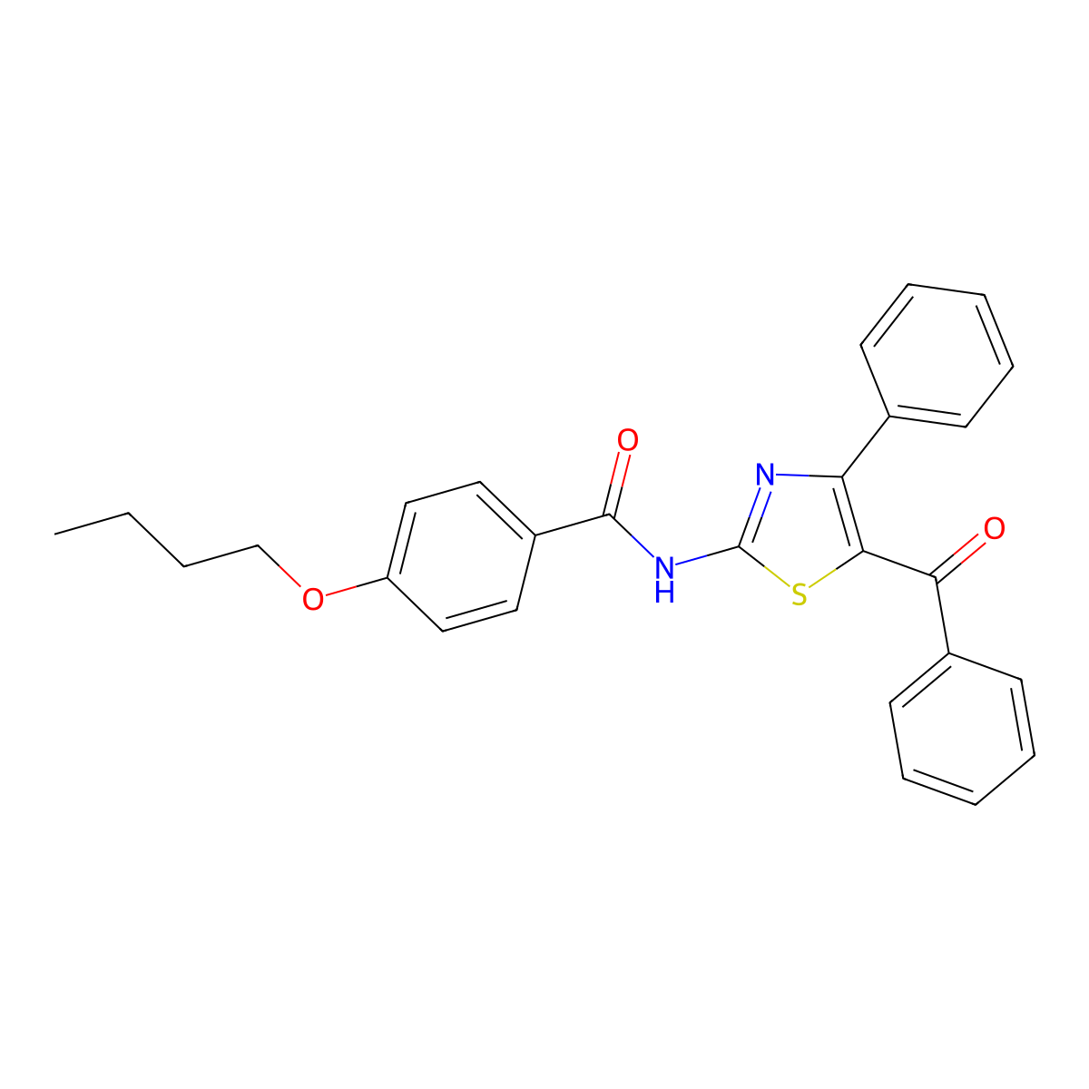 N-(5-benzoyl-4-phenyl-1,3-thiazol-2-yl)-4-butoxybenzamide molecular structure, CAS 328271-24-5