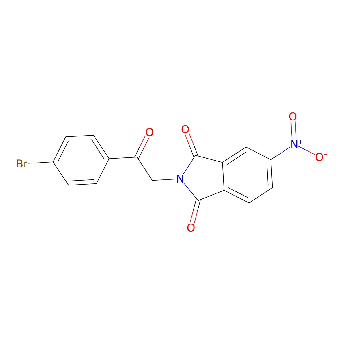 2-(2-(4-Bromophenyl)-2-oxoethyl)-5-nitro-1H-isoindole-1,3(2H)-dione molecular structure, CAS 328272-56-6