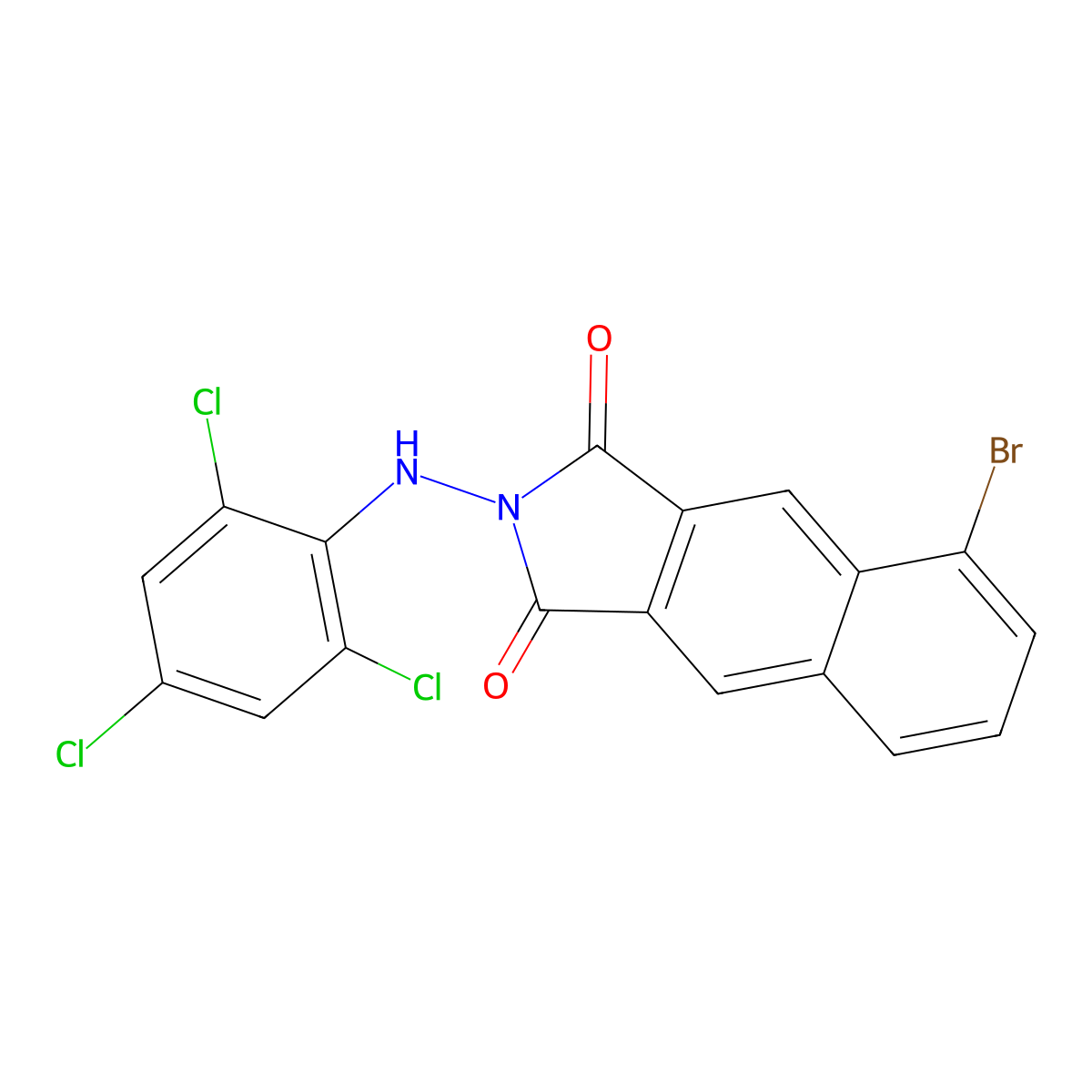 5-Bromo-2-(2,4,6-trichloroanilino)benzo[f]isoindole-1,3-dione molecular structure, CAS 328272-64-6