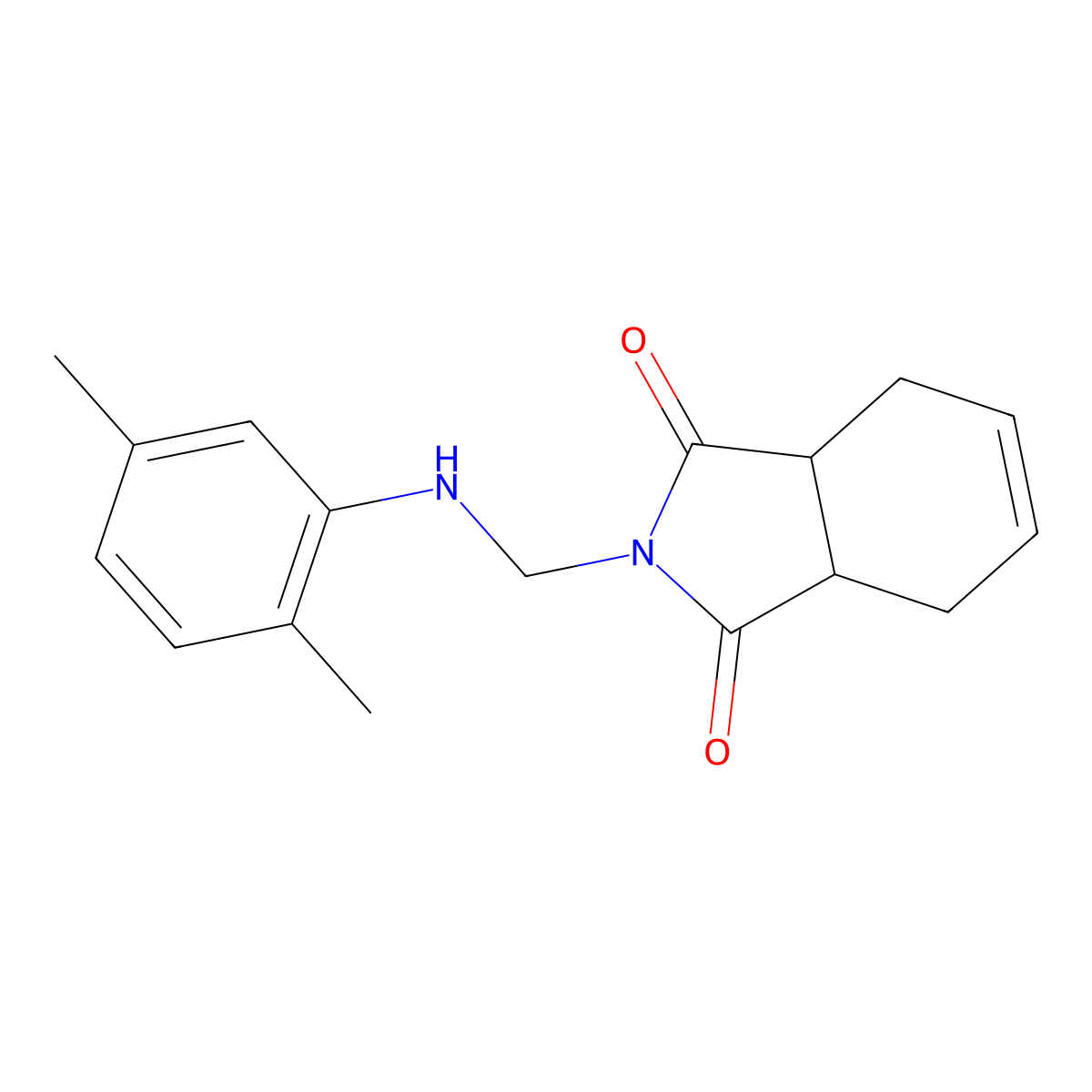 2-{[(2,5-dimethylphenyl)amino]methyl}-3a,4,7,7a-tetrahydro-1H-isoindole-1,3(2H)-dione molecular structure, CAS 328272-83-9