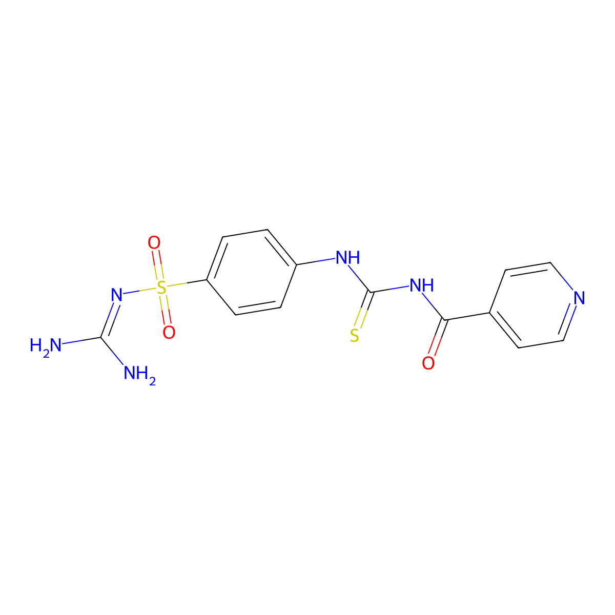N-[[4-(diaminomethylideneamino)sulfonylphenyl]carbamothioyl]pyridine-4-carboxamide molecular structure, CAS 328274-57-3