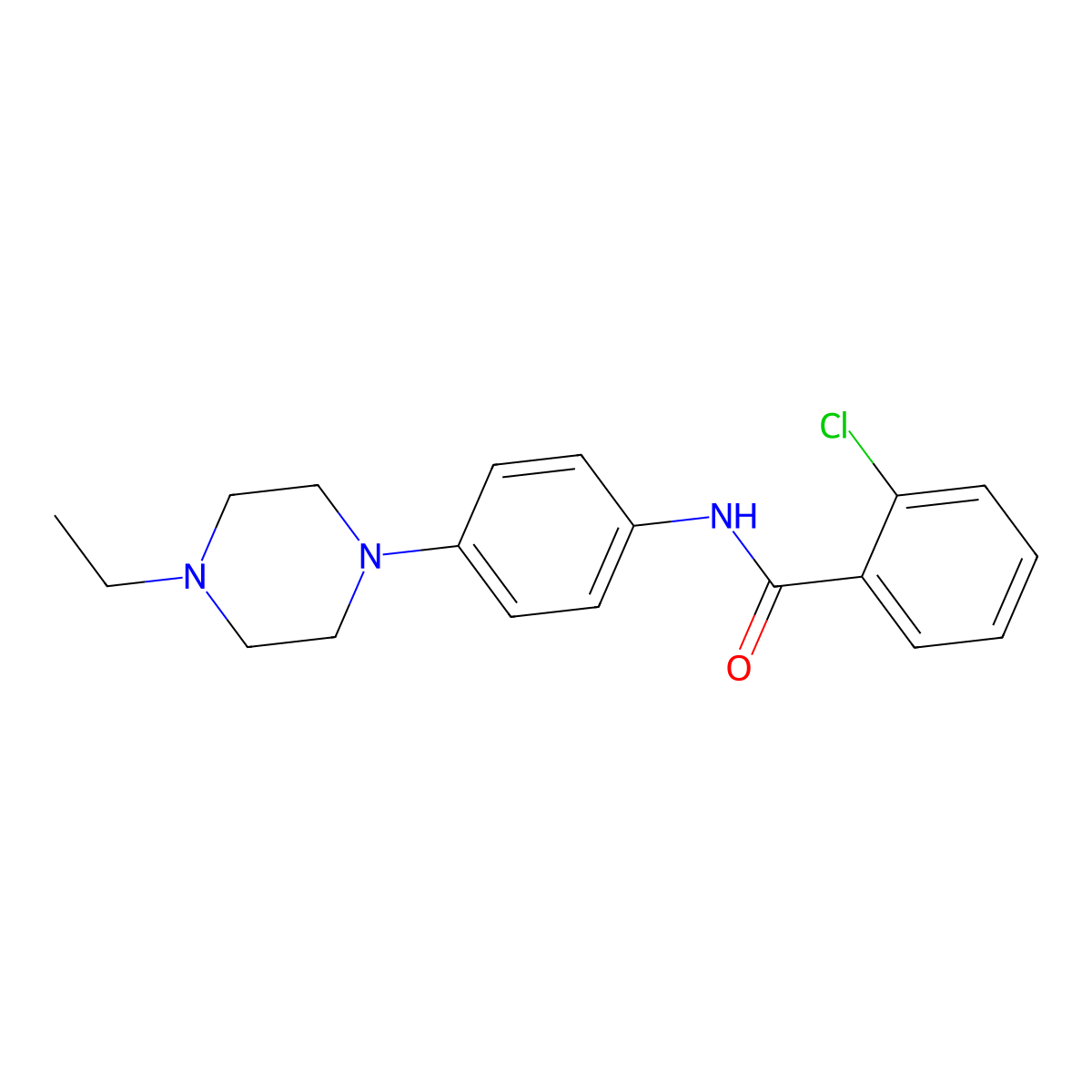 2-chloro-N-[4-(4-ethylpiperazin-1-yl)phenyl]benzamide molecular structure, CAS 328275-87-2
