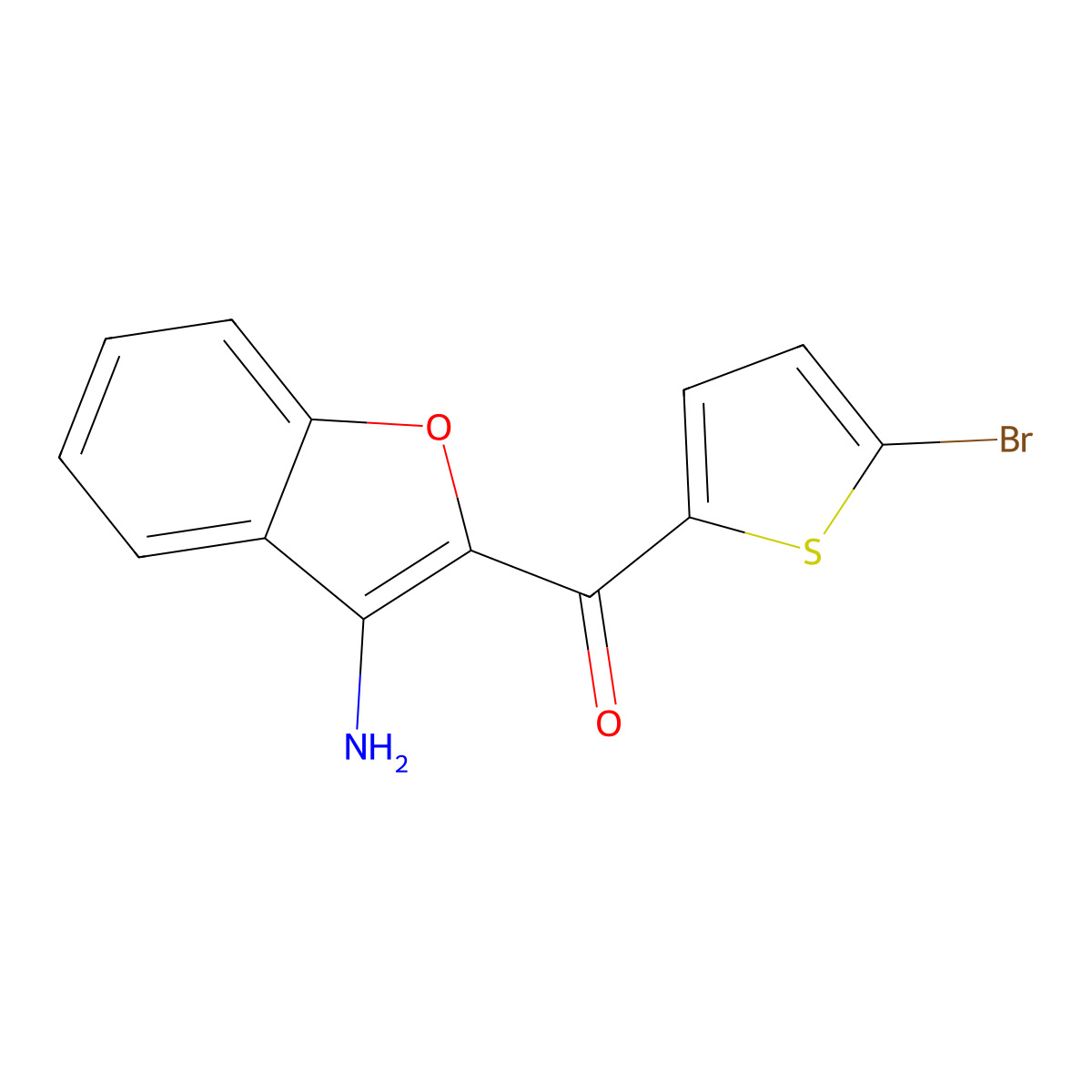 (3-Amino-1-benzofuran-2-yl)-(5-bromothiophen-2-yl)methanone molecular structure, CAS 328276-60-4