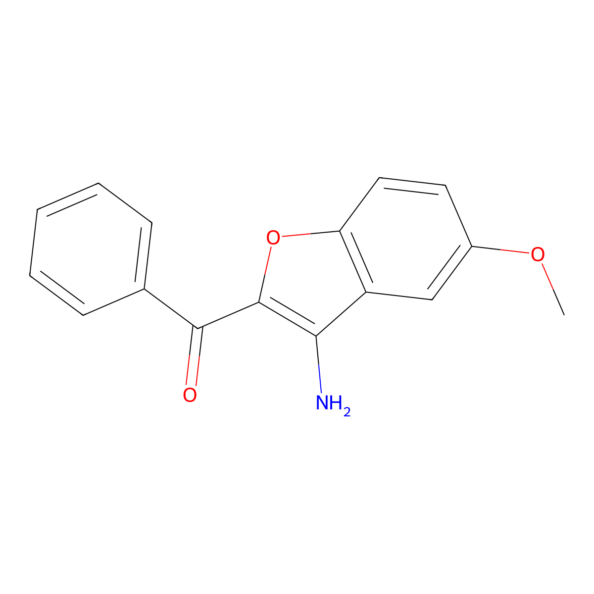 (3-Amino-5-methoxy-benzofuran-2-yl)-phenyl-methanone molecular structure, CAS 328276-62-6