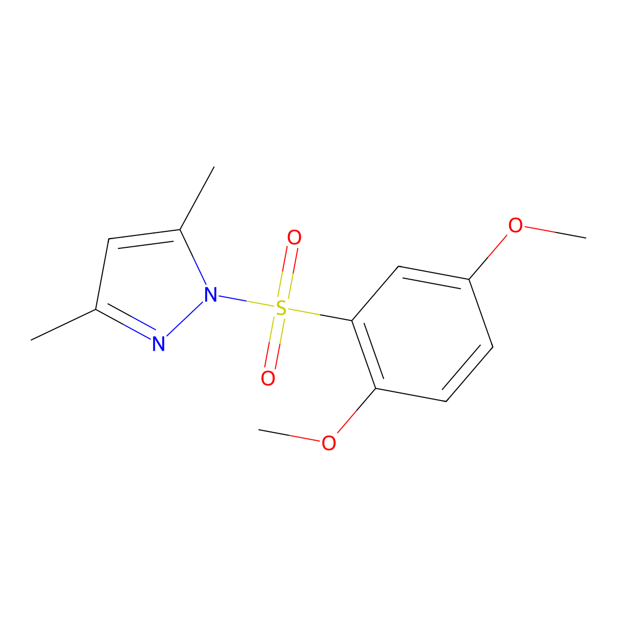 1-(2,5-Dimethoxy-benzenesulfonyl)-3,5-dimethyl-1H-pyrazole molecular structure, CAS 328277-17-4