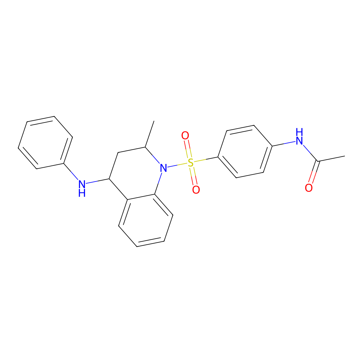 N-[4-[(4-anilino-2-methyl-3,4-dihydro-2H-quinolin-1-yl)sulfonyl]phenyl]acetamide molecular structure, CAS 328277-55-0