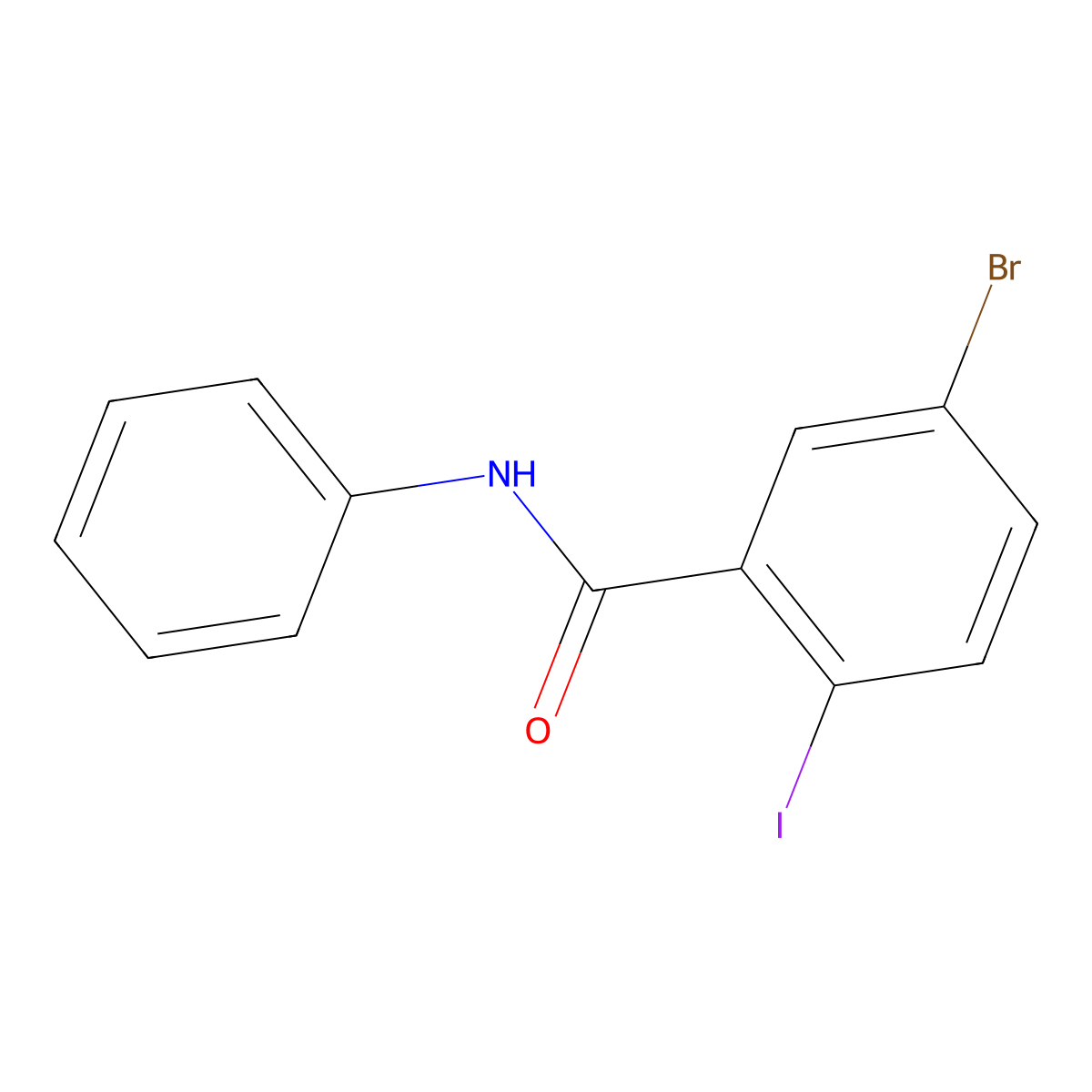 5-bromo-2-iodo-N-phenylbenzamide molecular structure, CAS 328277-97-0
