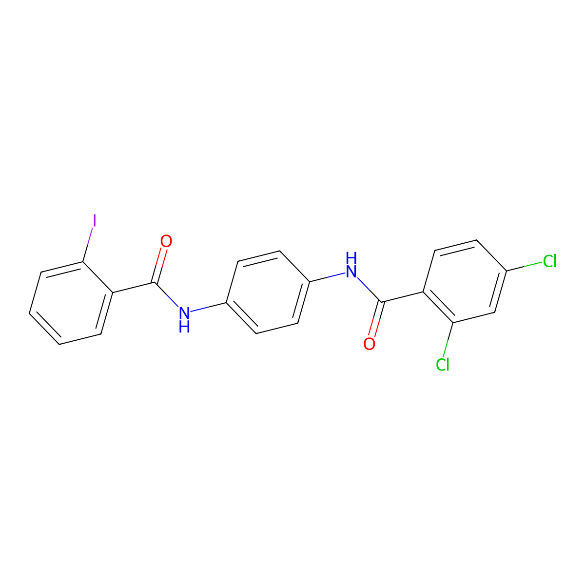 2,4-dichloro-N-[4-[(2-iodobenzoyl)amino]phenyl]benzamide molecular structure, CAS 328278-00-8