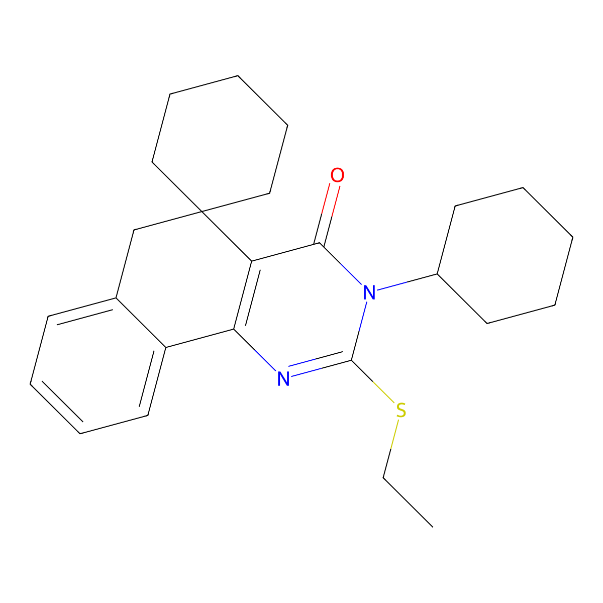 3-cyclohexyl-2-ethylsulfanylspiro[6H-benzo[h]quinazoline-5,1'-cyclohexane]-4-one molecular structure, CAS 328278-05-3