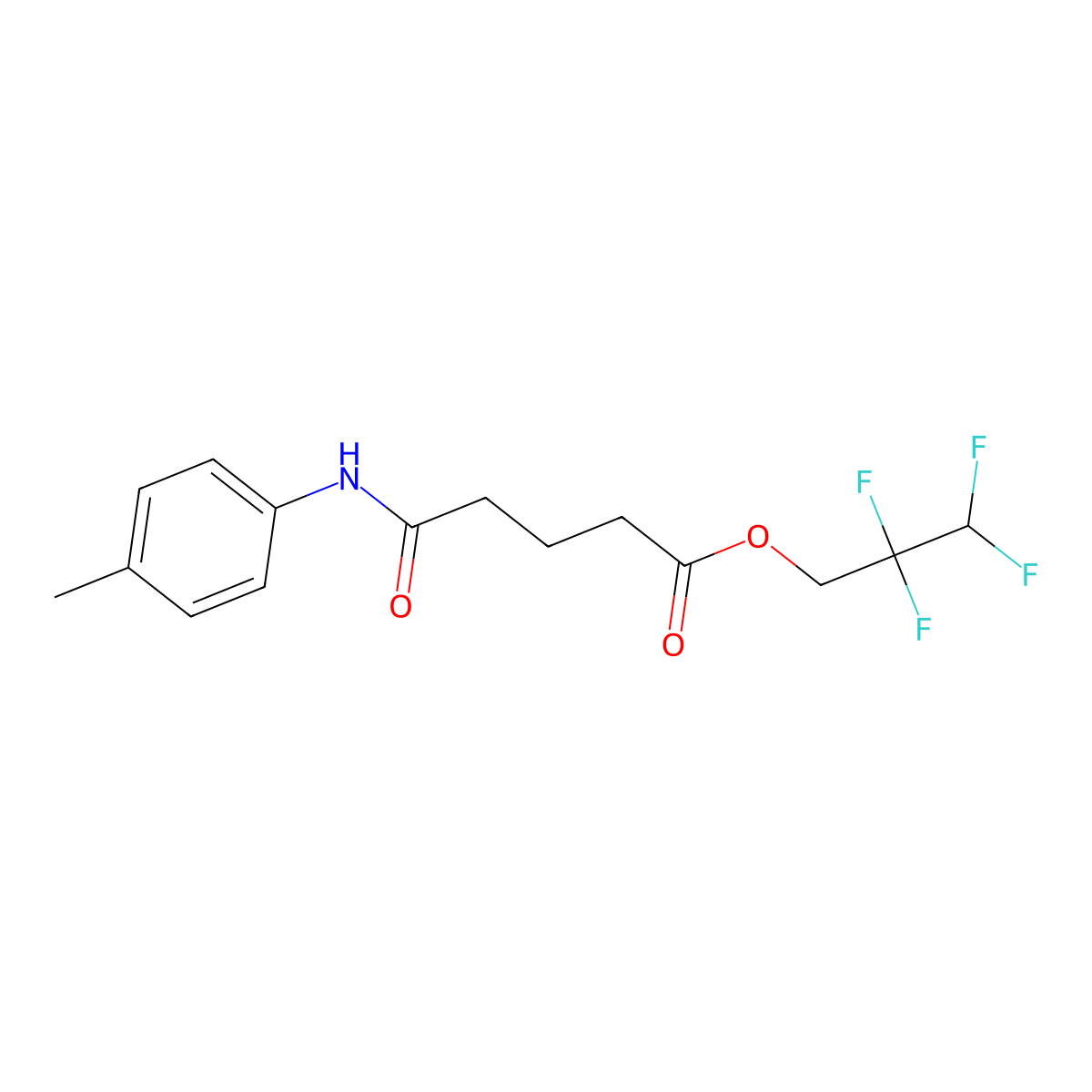 2,2,3,3-Tetrafluoropropyl 5-[(4-methylphenyl)amino]-5-oxopentanoate molecular structure, CAS 328278-49-5
