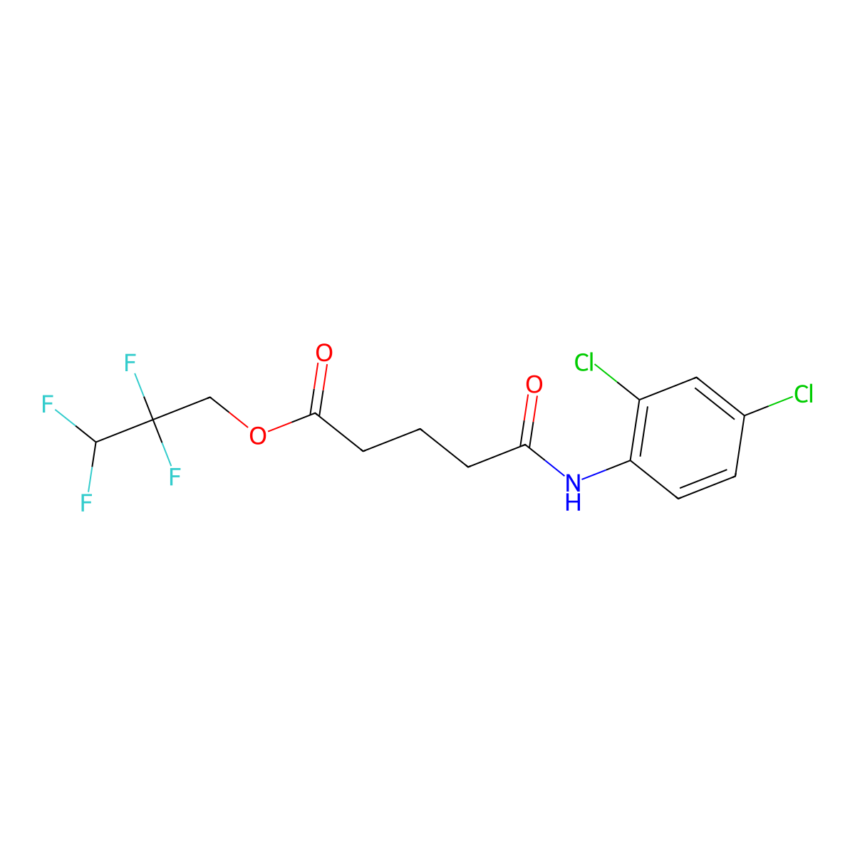 2,2,3,3-tetrafluoropropyl 4-[N-(2,4-dichlorophenyl)carbamoyl]butanoate molecular structure, CAS 328278-53-1