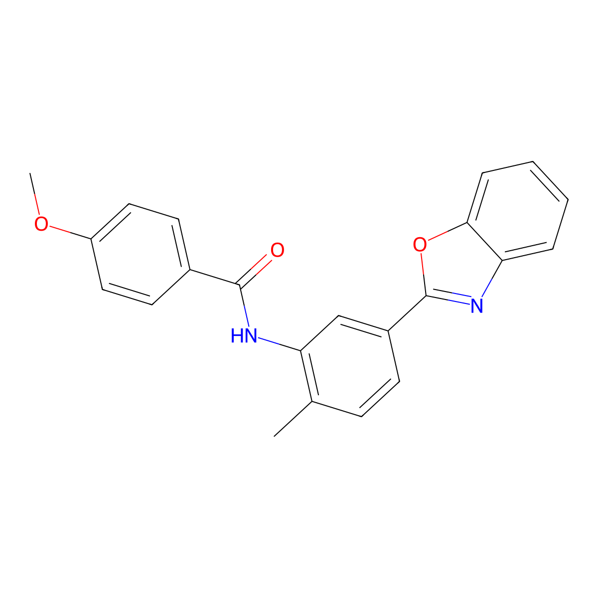 N-[5-(1,3-benzoxazol-2-yl)-2-methylphenyl]-4-methoxybenzamide molecular structure, CAS 328278-72-4