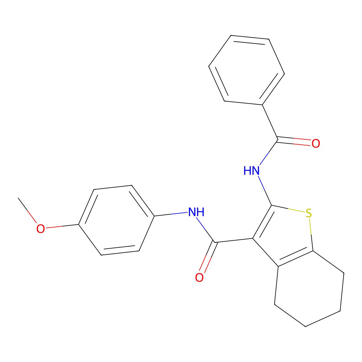 2-benzamido-N-(4-methoxyphenyl)-4,5,6,7-tetrahydro-1-benzothiophene-3-carboxamide molecular structure, CAS 328278-79-1