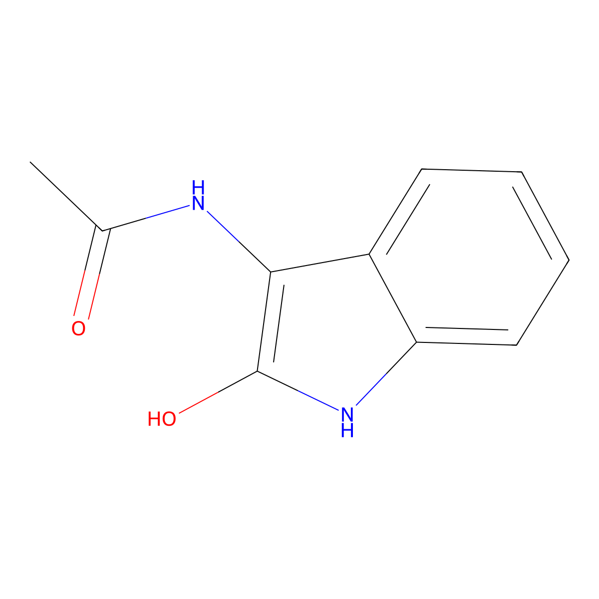 N-(2-hydroxy-1H-indol-3-yl)acetamide molecular structure, CAS 32828-66-3