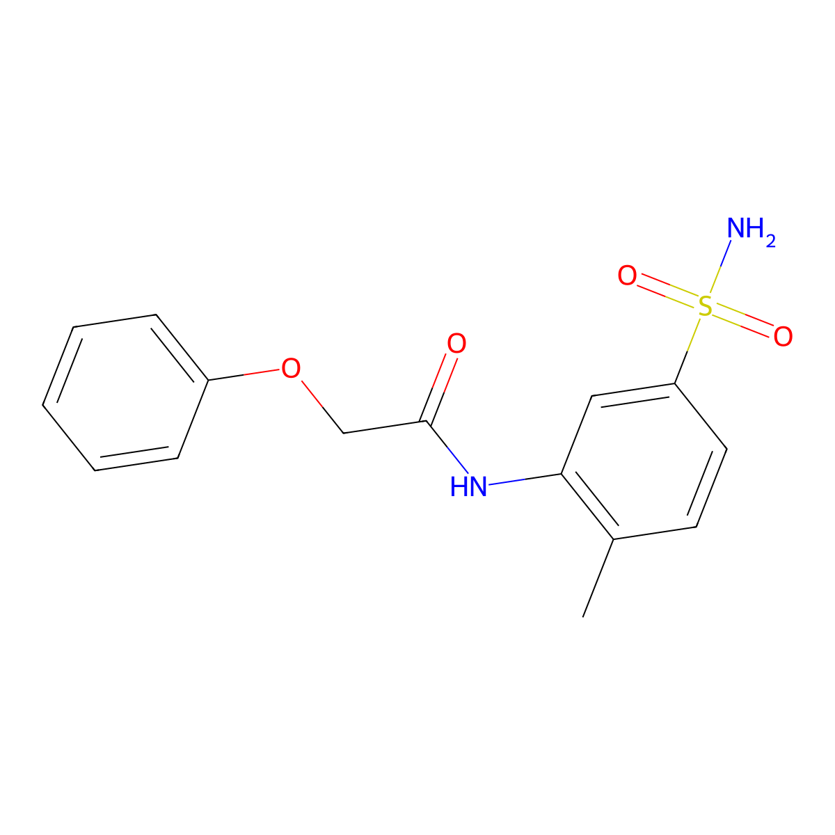N-(2-methyl-5-sulfamoylphenyl)-2-phenoxyacetamide molecular structure, CAS 328280-07-5