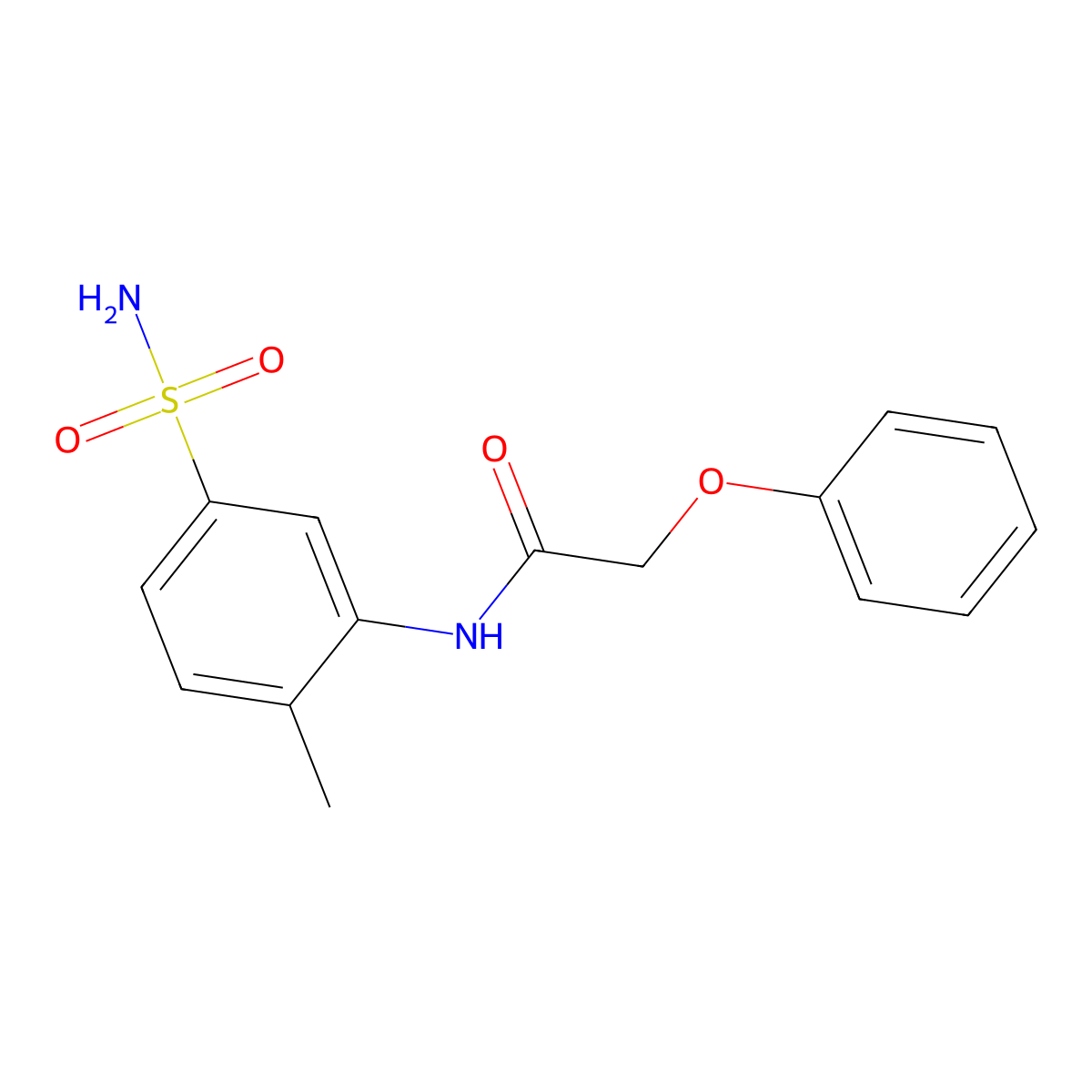 N-(2-methyl-5-sulfamoylphenyl)-2-phenoxyacetamide molecular structure, CAS 328280-07-5