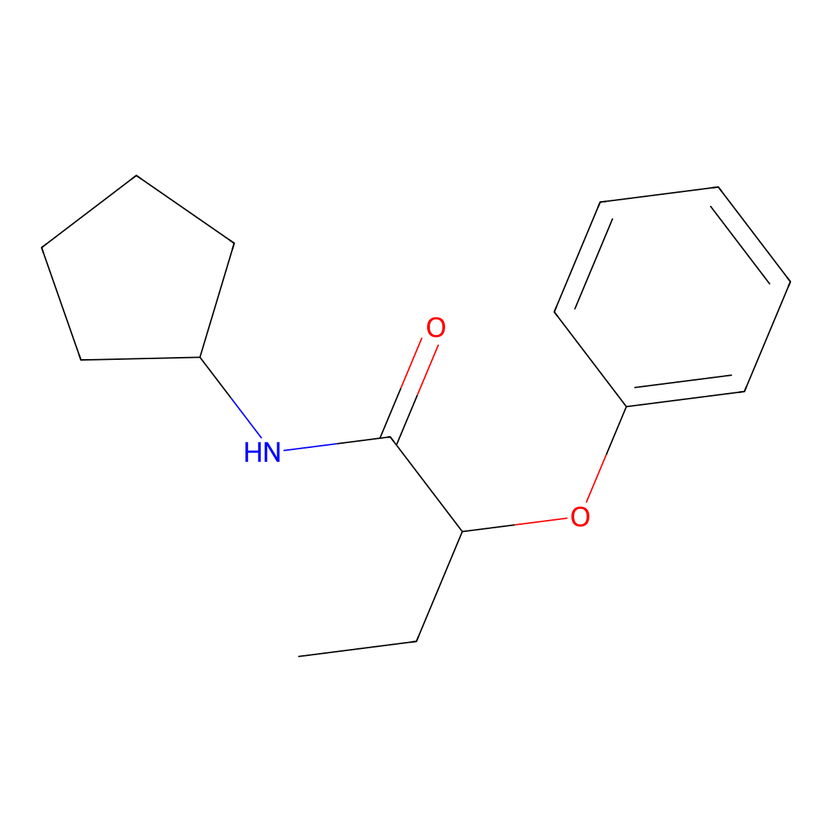 N-cyclopentyl-2-phenoxybutanamide molecular structure, CAS 328280-17-7