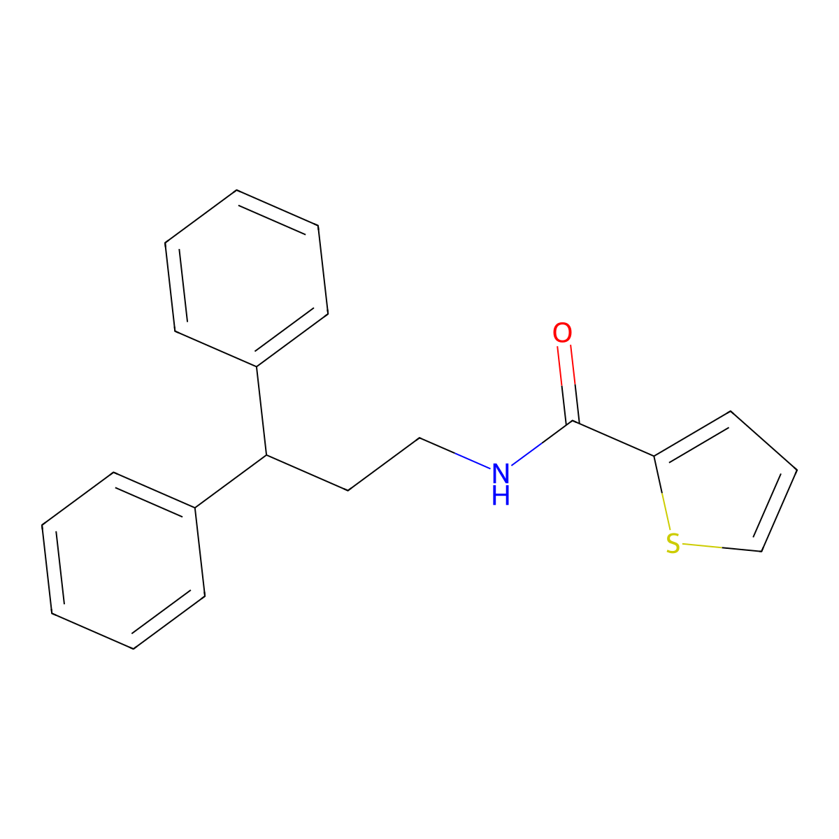 N-(3,3-diphenylpropyl)thiophene-2-carboxamide molecular structure, CAS 328280-19-9