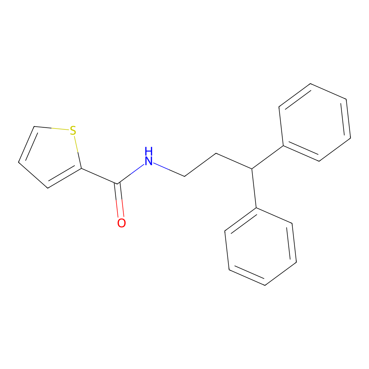 N-(3,3-diphenylpropyl)thiophene-2-carboxamide molecular structure, CAS 328280-19-9