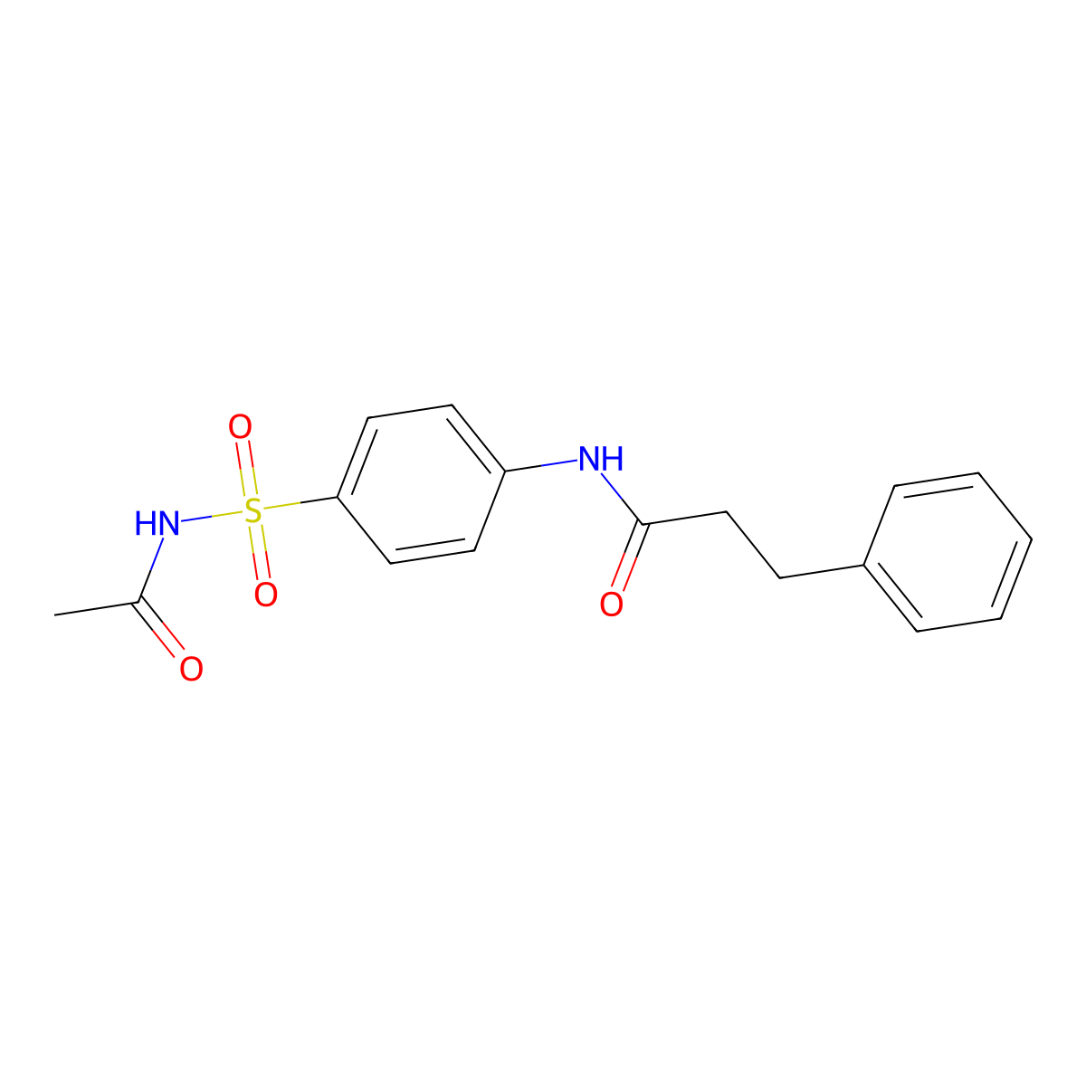 N-{4-[(acetylamino)sulfonyl]phenyl}-3-phenylpropanamide molecular structure, CAS 328280-37-1