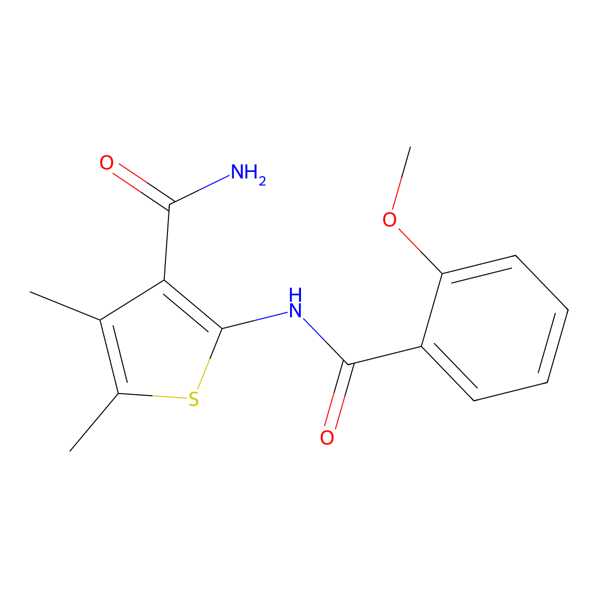 2-[(2-Methoxybenzoyl)amino]-4,5-dimethyl-3-thiophenecarboxamide molecular structure, CAS 328280-41-7