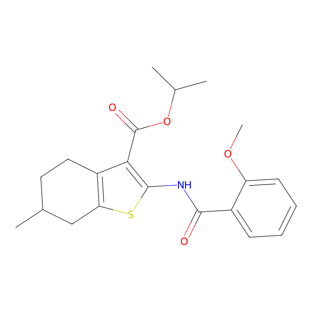 Propan-2-yl 2-[(2-methoxybenzoyl)amino]-6-methyl-4,5,6,7-tetrahydro-1-benzothiophene-3-carboxylate molecular structure, CAS 328280-48-4