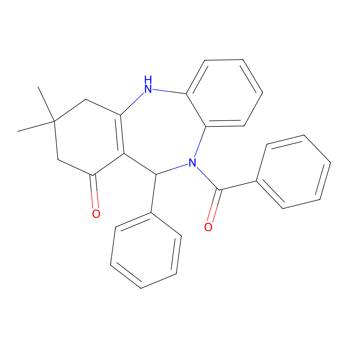 5-Benzoyl-9,9-dimethyl-6-phenyl-6,8,10,11-tetrahydrobenzo[b][1,4]benzodiazepin-7-one molecular structure, CAS 328280-55-3