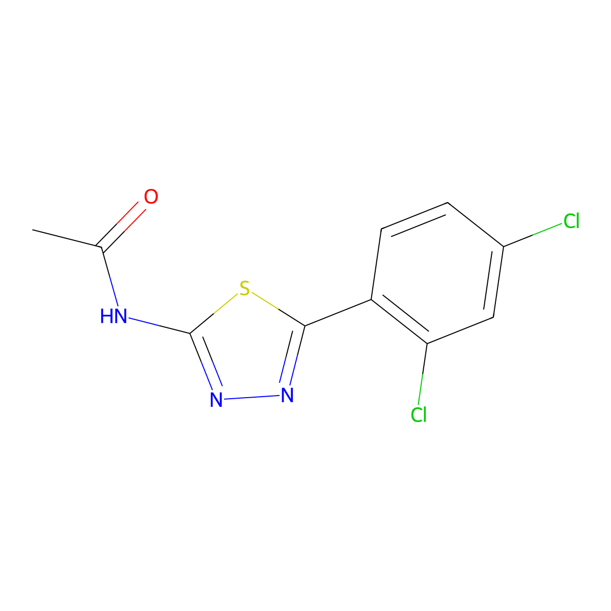 N-[5-(2,4-dichlorophenyl)-1,3,4-thiadiazol-2-yl]acetamide molecular structure, CAS 328280-64-4