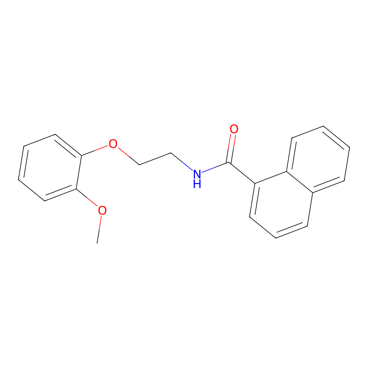 N-[2-(2-methoxyphenoxy)ethyl]naphthalene-1-carboxamide molecular structure, CAS 328281-01-2