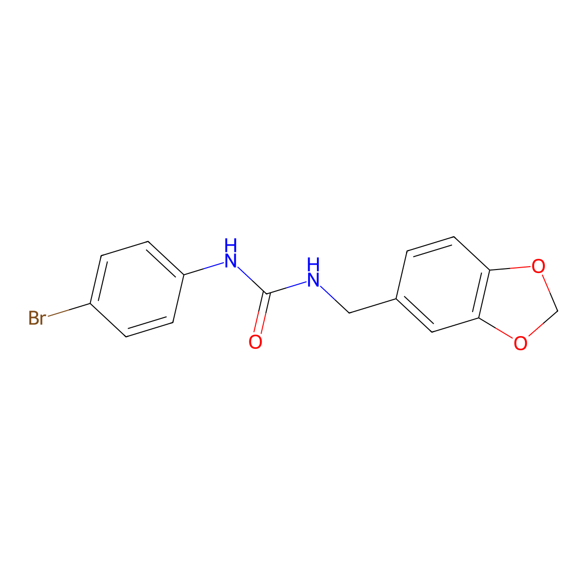 1-(1,3-Benzodioxol-5-ylmethyl)-3-(4-bromophenyl)urea molecular structure, CAS 328281-23-8
