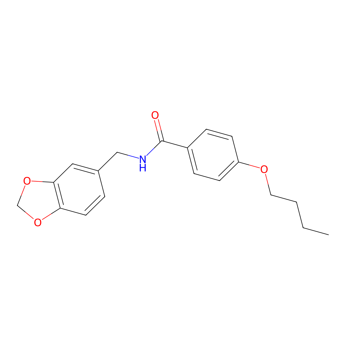 N-(1,3-benzodioxol-5-ylmethyl)-4-butoxybenzamide molecular structure, CAS 328281-31-8