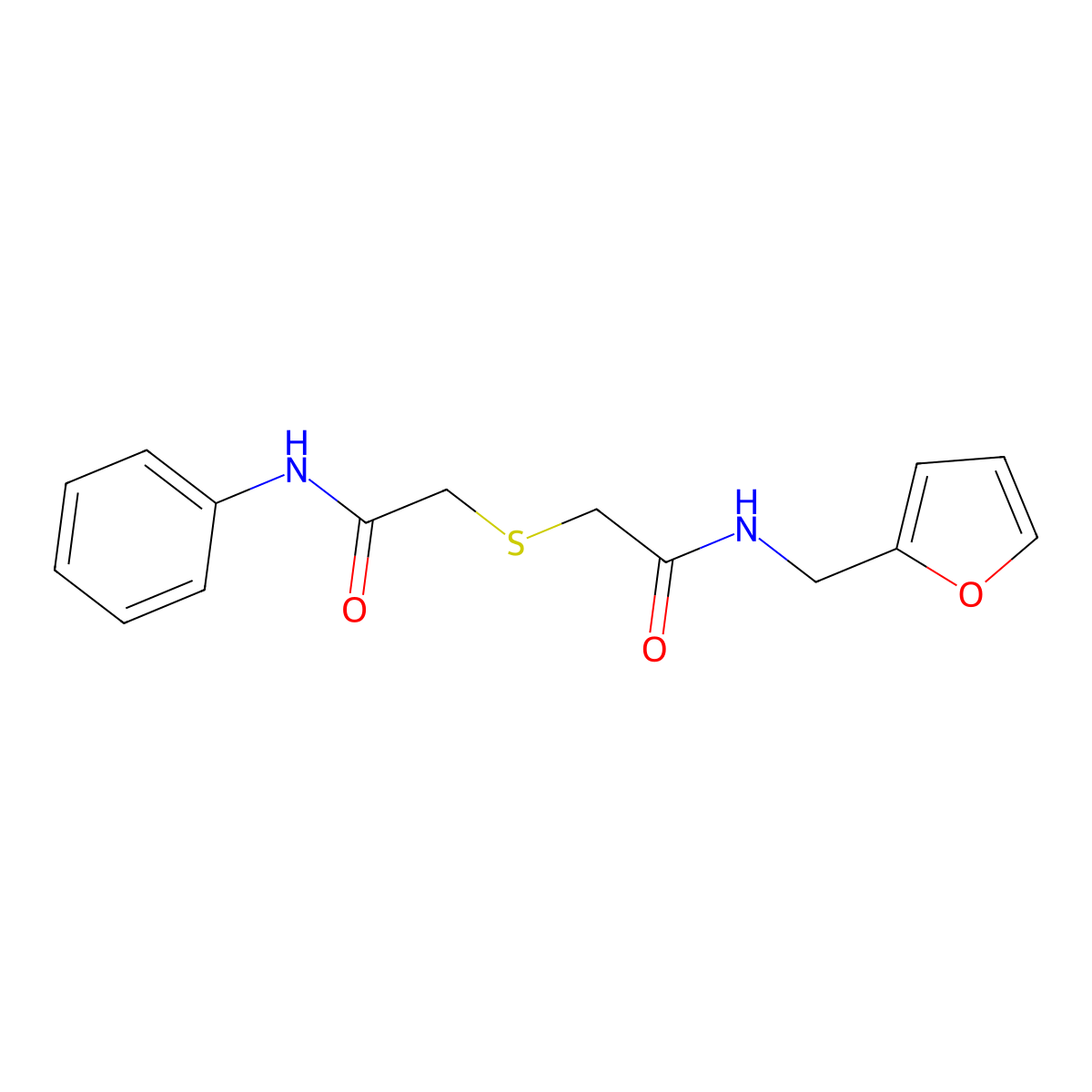 2-(2-anilino-2-oxoethyl)sulfanyl-N-(furan-2-ylmethyl)acetamide molecular structure, CAS 328281-59-0