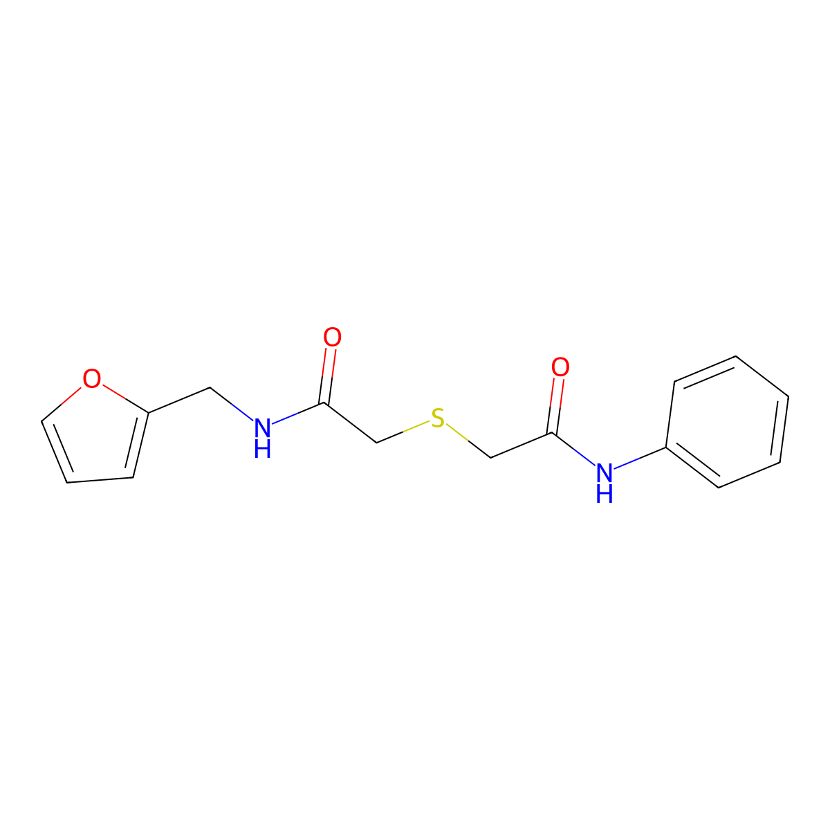 2-(2-anilino-2-oxoethyl)sulfanyl-N-(furan-2-ylmethyl)acetamide molecular structure, CAS 328281-59-0