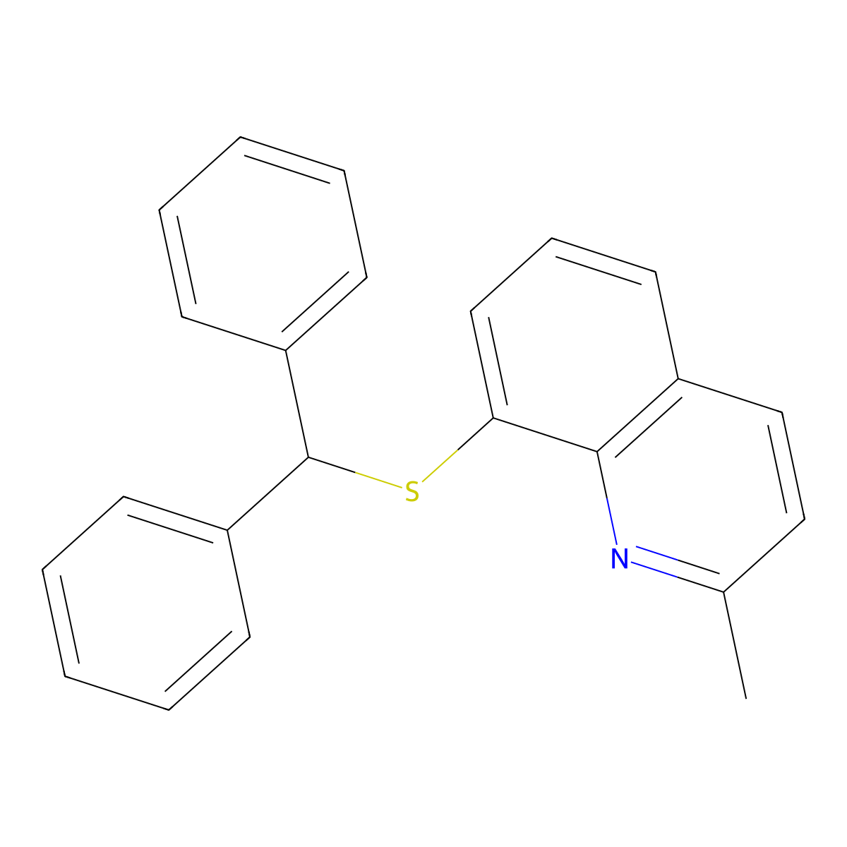 8-(Diphenylmethylthio)-2-methylquinoline molecular structure, CAS 328281-61-4