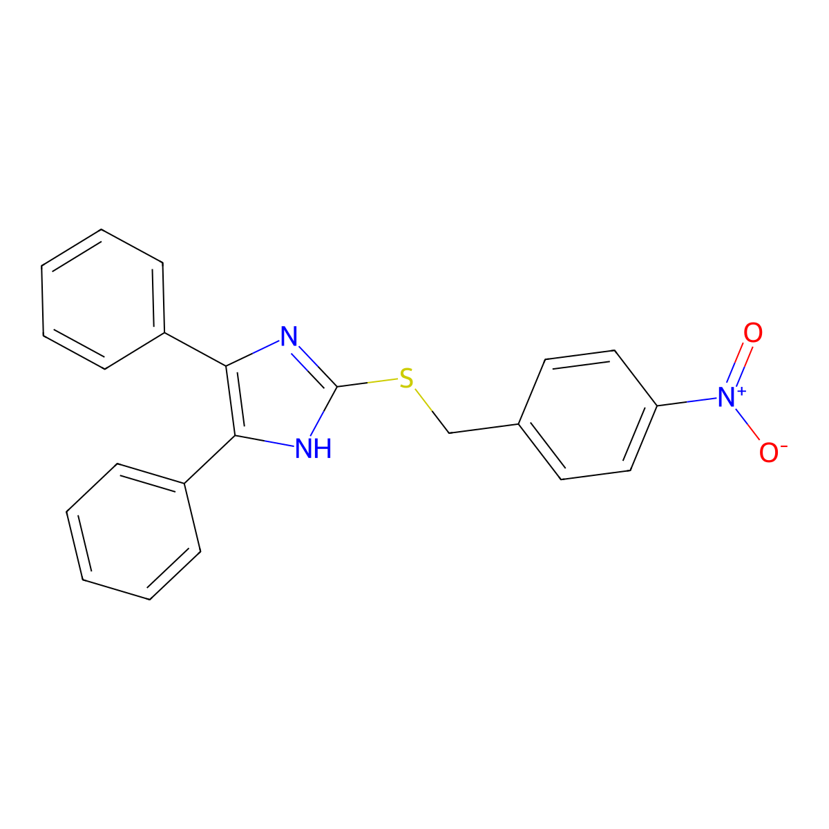 2-[(4-nitrobenzyl)sulfanyl]-4,5-diphenyl-1H-imidazole molecular structure, CAS 328281-63-6