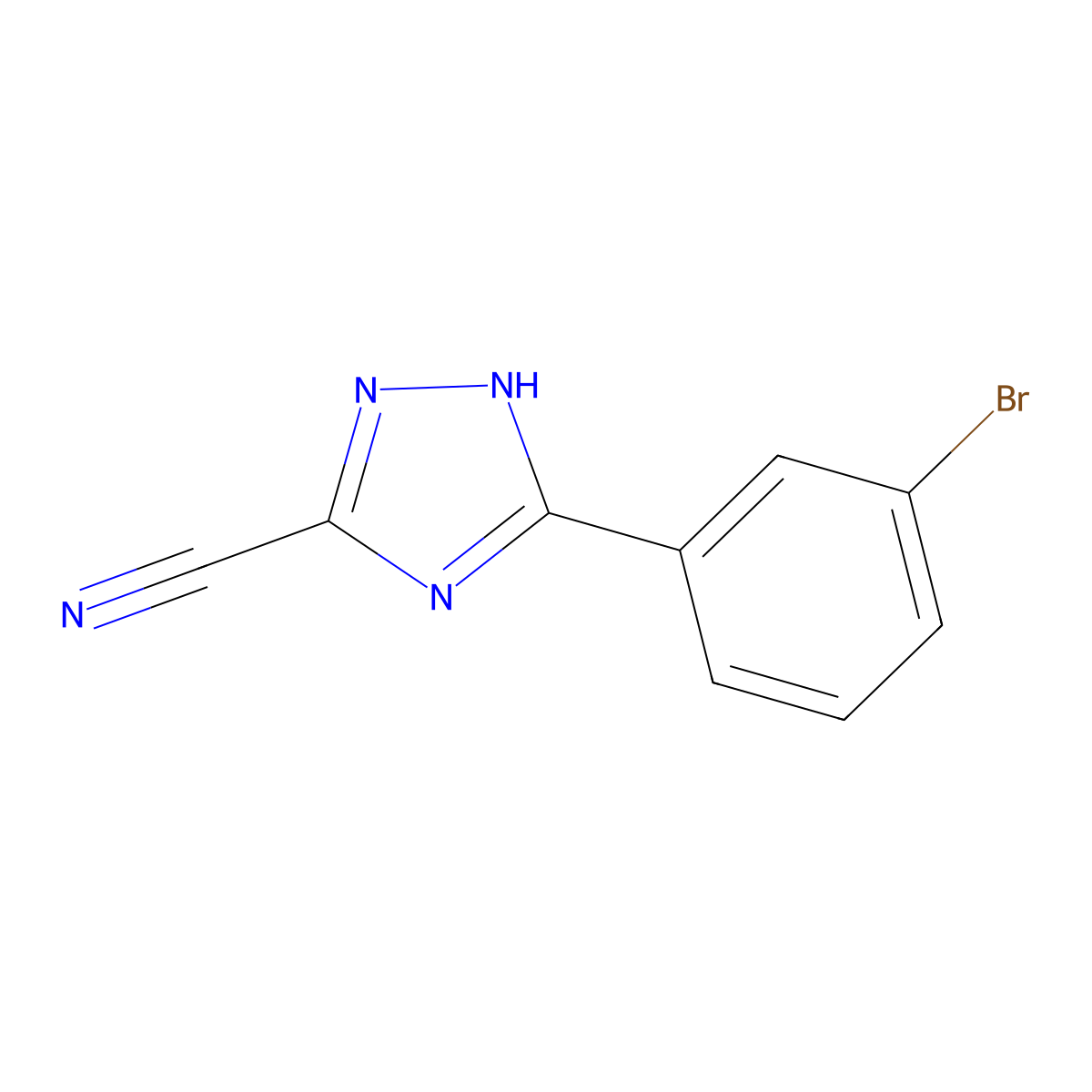 5-(3-bromophenyl)-1H-1,2,4-triazole-3-carbonitrile molecular structure, CAS 328281-85-2