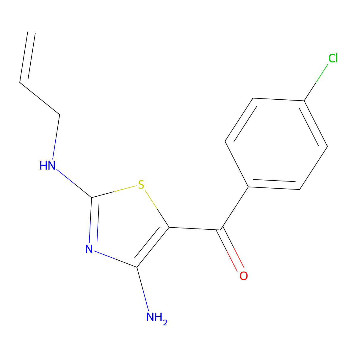 [2-(Allylamino)-4-amino-1,3-thiazol-5-yl](4-chlorophenyl)methanone molecular structure, CAS 328282-18-4