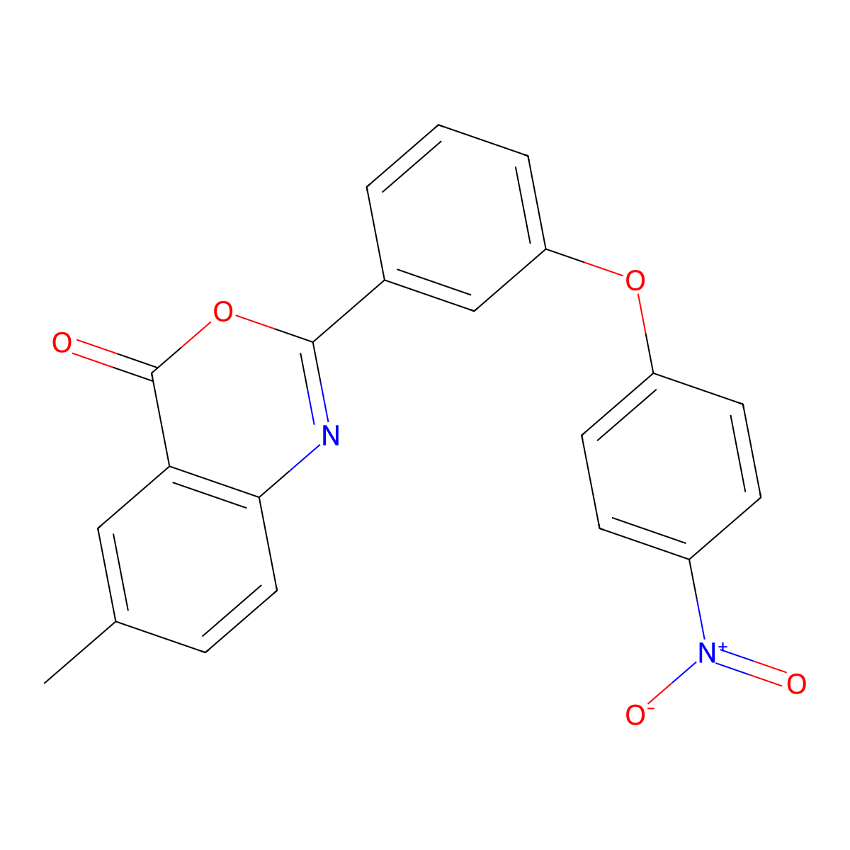 6-Methyl-2-[3-(4-nitrophenoxy)phenyl]-3,1-benzoxazin-4-one molecular structure, CAS 328282-35-5