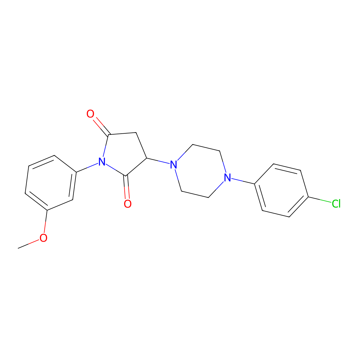 3-[4-(4-Chlorophenyl)piperazin-1-yl]-1-(3-methoxyphenyl)pyrrolidine-2,5-dione molecular structure, CAS 328282-38-8