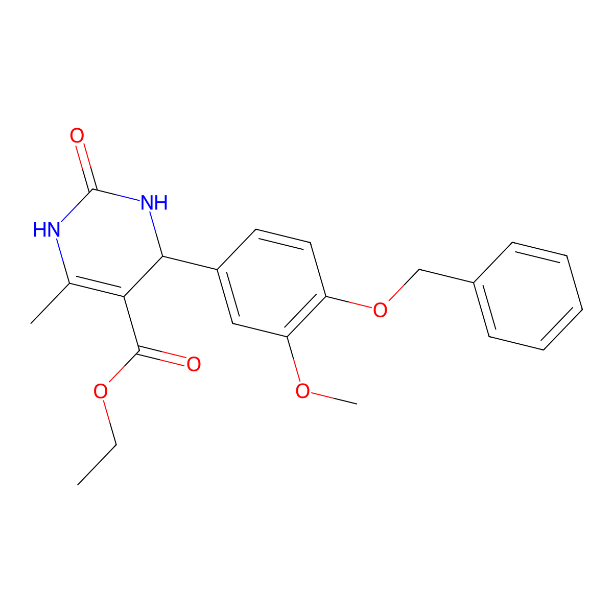 Ethyl 4-[4-(benzyloxy)-3-methoxyphenyl]-6-methyl-2-oxo-1,2,3,4-tetrahydropyrimidine-5-carboxylate molecular structure, CAS 328282-51-5