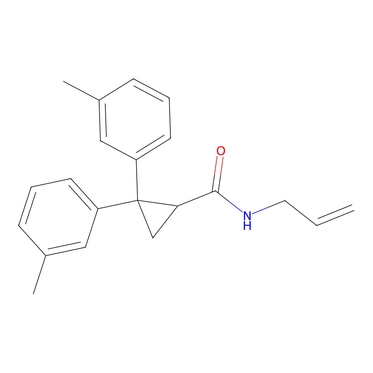N-allyl-2,2-bis(3-methylphenyl)cyclopropanecarboxamide molecular structure, CAS 328282-76-4