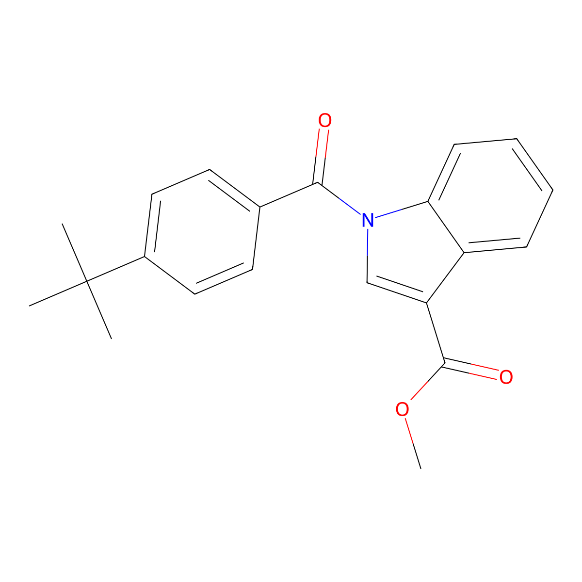 Methyl 1-(4-(tert-butyl)benzoyl)-1H-indole-3-carboxylate molecular structure, CAS 328282-79-7